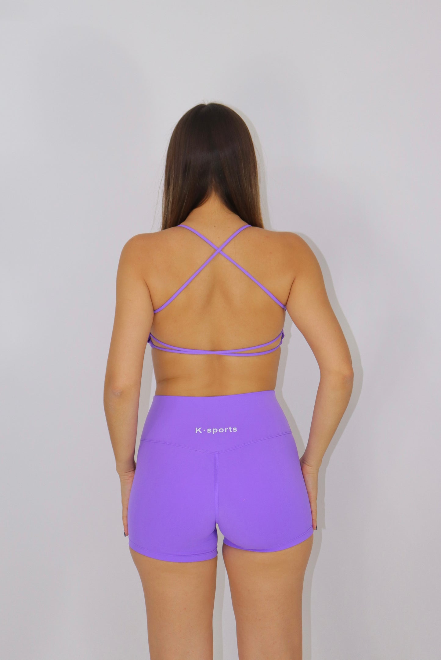 SET CRYSTAL TOP Y SHORT - Lila