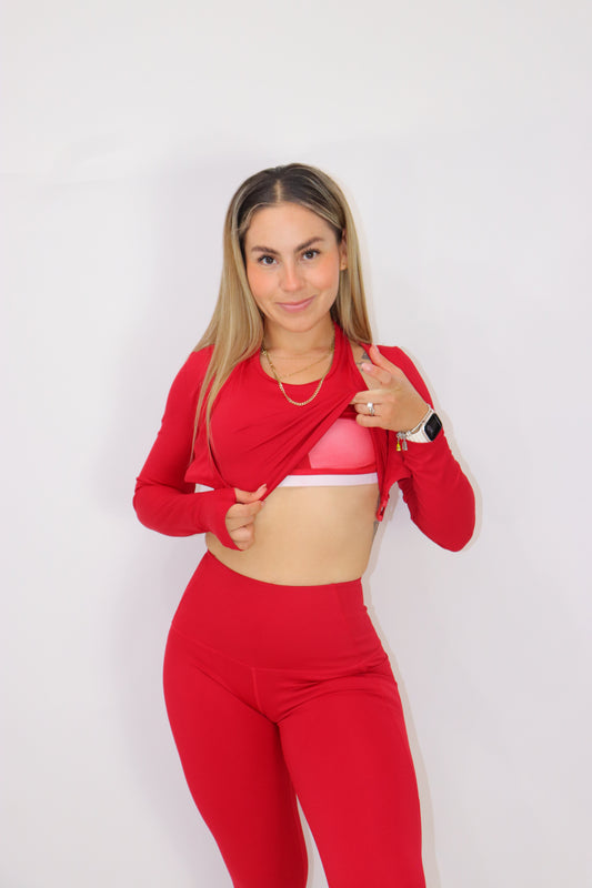 TOP LU - MANGA LARGA YOGA FLEX - ROJO